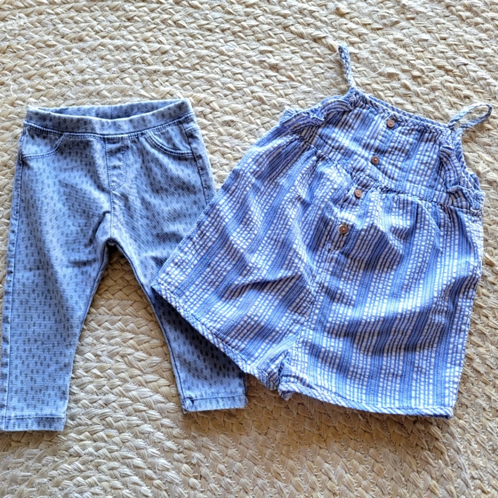 Zara Baby Girl Bundle‎ Leggings and Romper 6-18 months